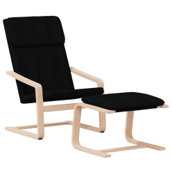 Chaise de relaxation avec repose-pied Noir Tissu