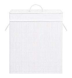 Panier à linge avec une seule section bambou blanc 83 L