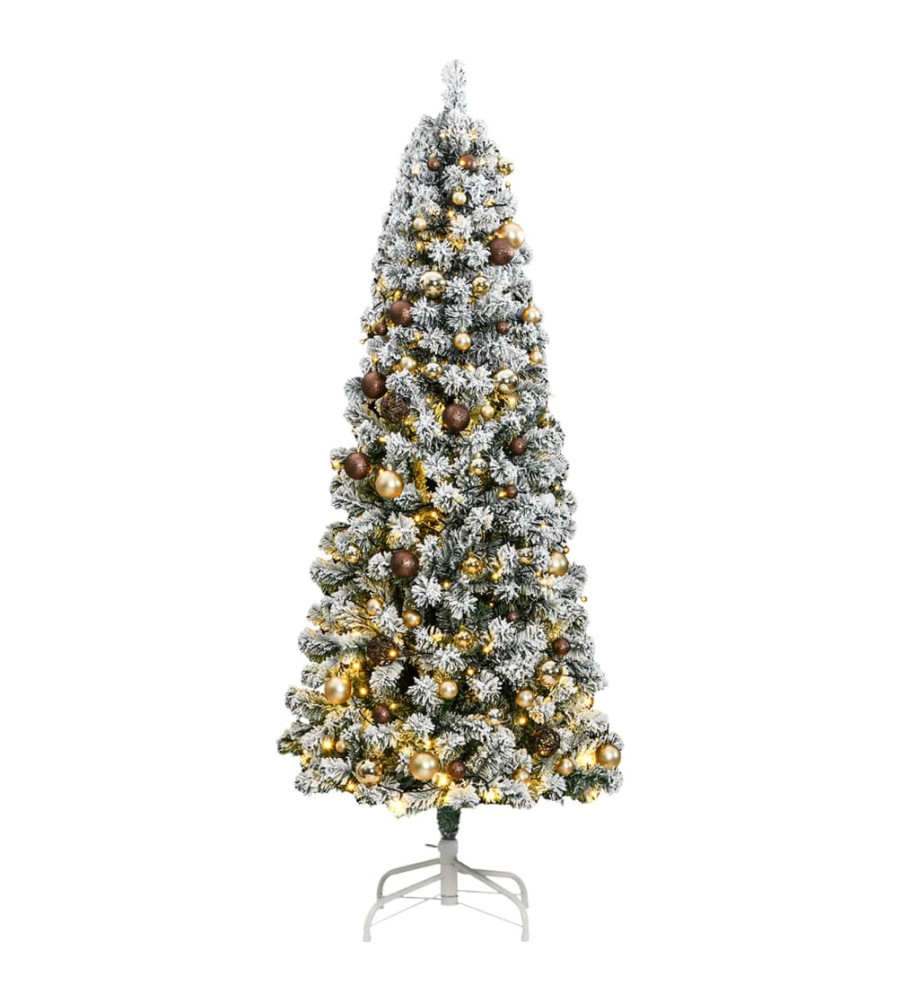 Sapin de Noël artificiel articulé 300 LED et boules 210 cm