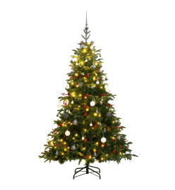 Sapin de Noël artificiel articulé 300 LED et boules 210 cm