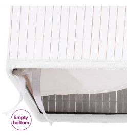 Panier à linge avec une seule section bambou blanc 83 L