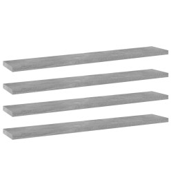 Panneaux de bibliothèque 4 pcs Gris béton 60x10x1,5cm Aggloméré