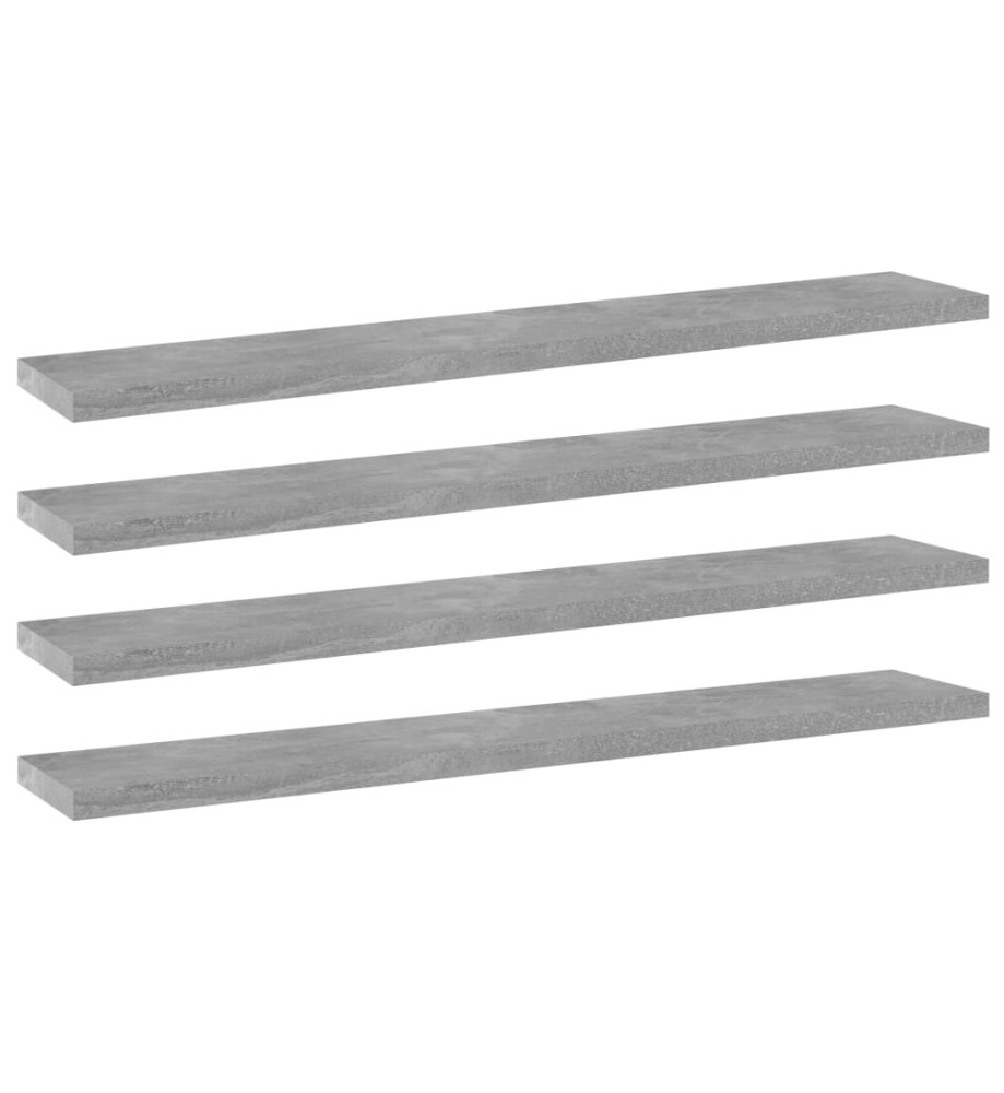 Panneaux de bibliothèque 4 pcs Gris béton 60x10x1,5cm Aggloméré