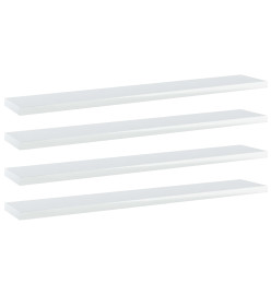 Panneaux bibliothèque 4pcs Blanc brillant 60x10x1,5cm Aggloméré