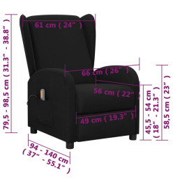 Fauteuil de massage Noir Tissu