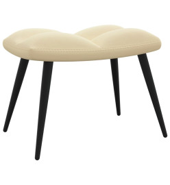 Chaise de relaxation avec repose-pied Blanc crème Velours