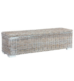 Boîte de rangement 120 cm Blanc Rotin naturel kubu et manguier